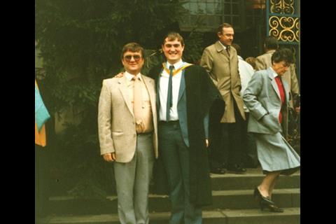 Happy family: Julian’s graduation day in 1986